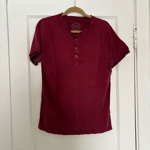 Pistol Lake Maroon Short Sleeve Henley T-Shirt